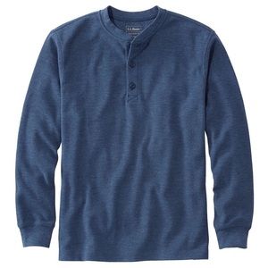 NWT LL Bean indigo Heather waffle henley